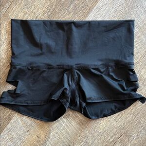 Teeki Laser Cut Black Women's Athletic Shorts Excellent Condition